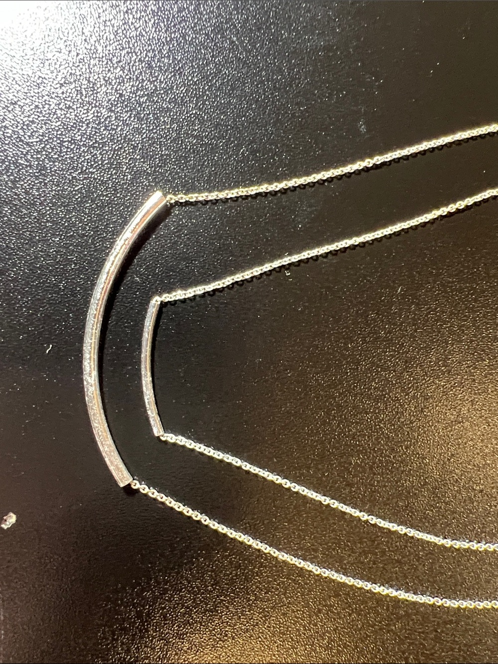 Double Bar Layered Necklace in Silver